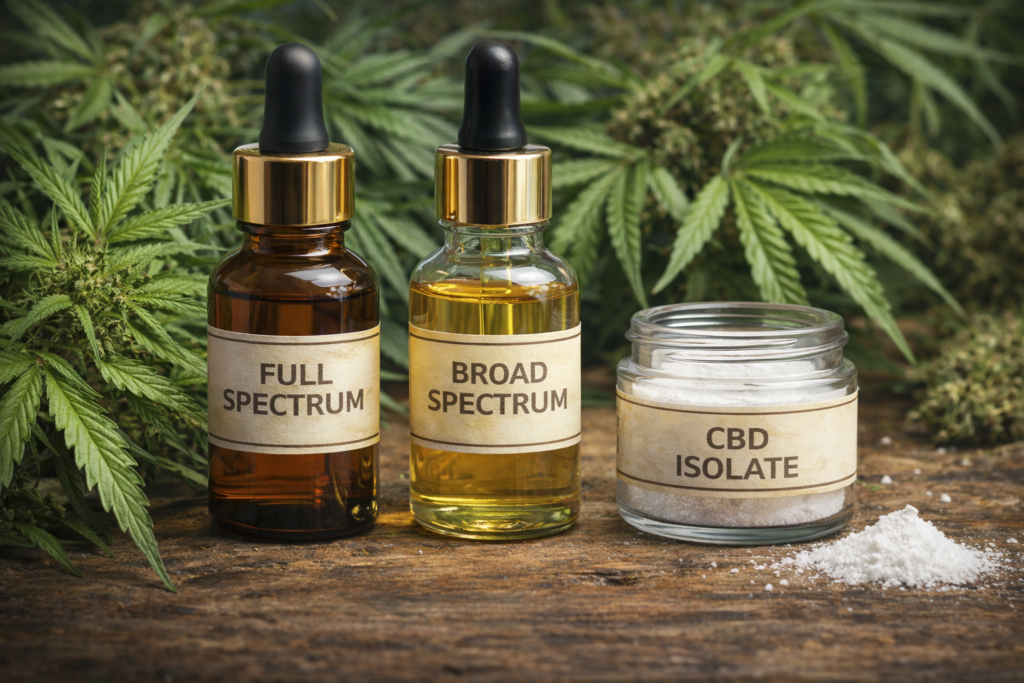 tipologie estratti canapa full broad spectrum cbd isolate