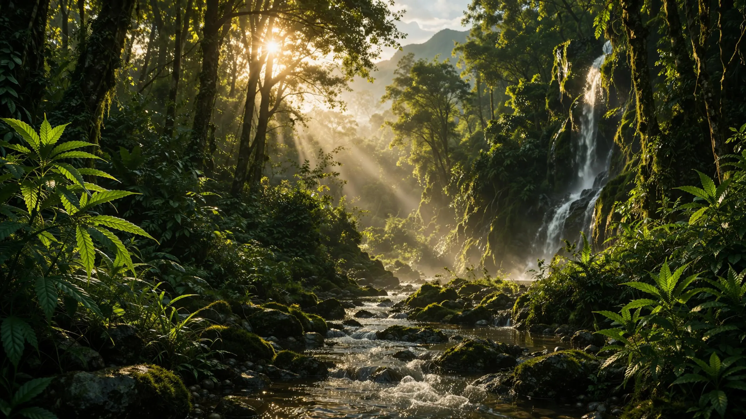 Foresta luminosa e immersiva che esprime benessere naturale, equilibrio e armonia