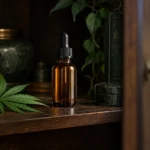 Come conservare l’olio CBD e mantenerne le caratteristiche 5 Flacone ambrato ben chiuso su una mensola ombreggiata, al riparo dalla luce diretta.